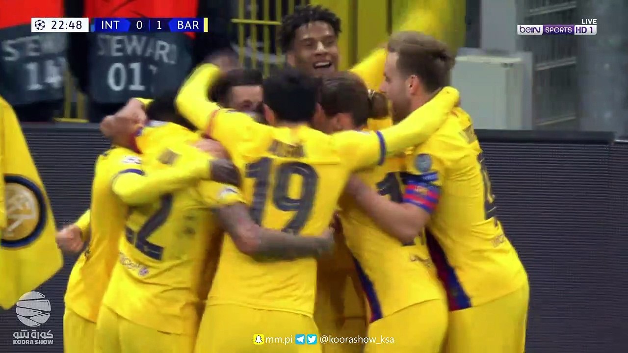 شاهد اهداف مباراة برشلونة وانترميلان 2-1 في دور المجموعات لدوري ابطال اوروبا 10/12/2019