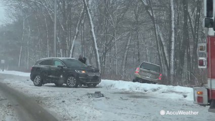 Poor road conditions cause accident