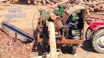 SATISFYING Sawmill, Wood Cutting, Wood Splitting - MACHINES IN ACTION