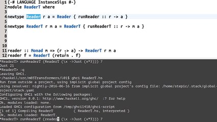 52 - Haskell. Трансформер ReaderT - 1