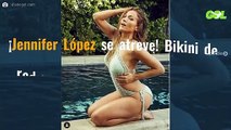 ¡Jennifer López se atreve! Bikini de red ¡y se ve esto! (Ojo a la foto)
