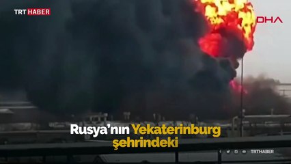 Rusya'da boya fabrikasında büyük yangın