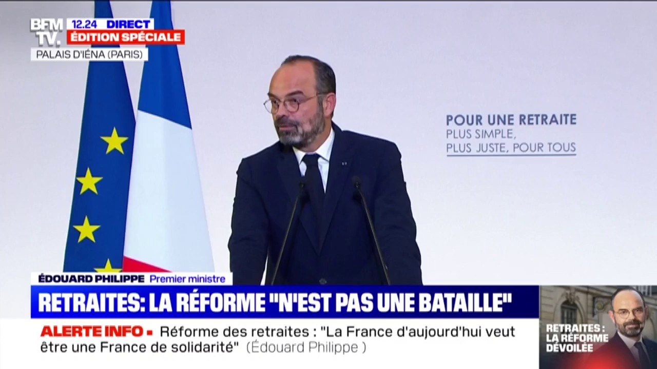 "Le temps du système universel est venu, celui des régimes spéciaux s'achève", déclare Édouard Philippe