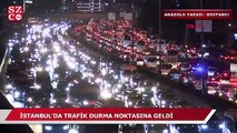 Yağmur sonrası İstanbul'da trafik durma noktasına geldi!