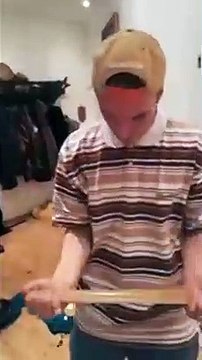 Guy Tries To Break A Piece Of Wood With His Head And Fails