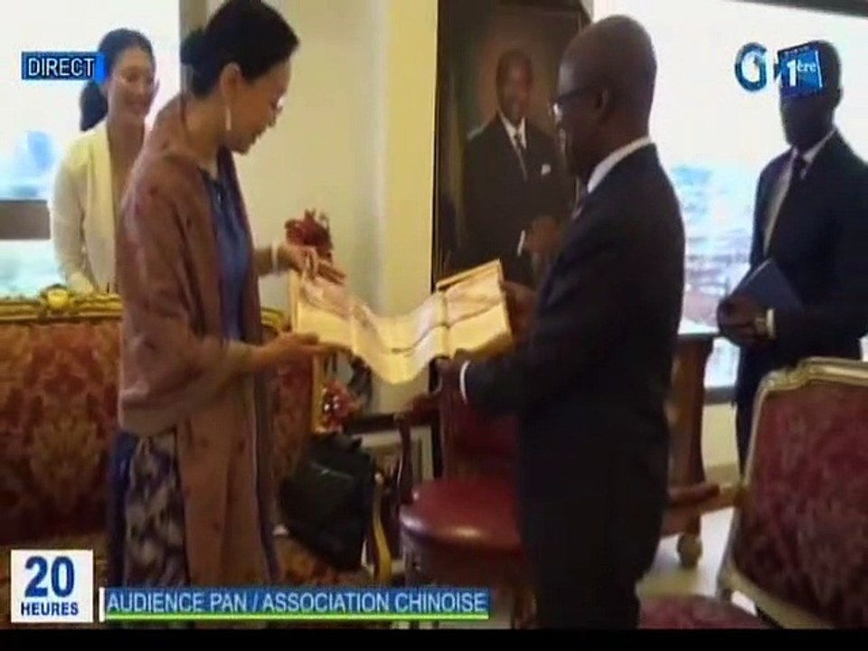 RTG/Rencontre entre le président de l’assemblée nationale et la vice présidente de l’association du peuple chinois  pour l’amitié avec l’étranger