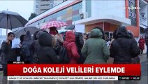 Doğa Koleji velileri Ataşehir'deki genel merkez önünde eylem yaptı