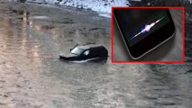 Buz tutmuş nehre düşen genci Apple'nin 