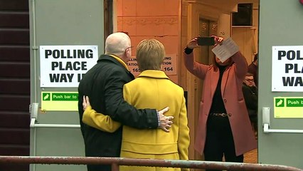 Nicola Sturgeon arrives to vote in the 2019 General Election