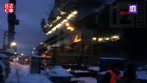 Rus donanmasına bağlı uçak gemisinde yangın 1 yaralı