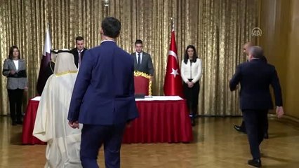 Şentop ve Katar Şura Konseyi Başkanı Ahmed Bin Abdullah Al Mahmud iş birliği protokolü imzaladılar
