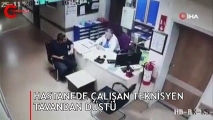 Teknisyen tavandan düştü, doktor hiçbir şey olmamış gibi çalışmaya devam etti!