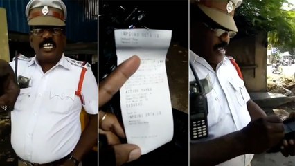 ஃபைன் மட்டும் போடறீங்க.. ரசீது எங்கே.. வைரலான வீடியோ.. எஸ்ஐ சஸ்பெண்ட்