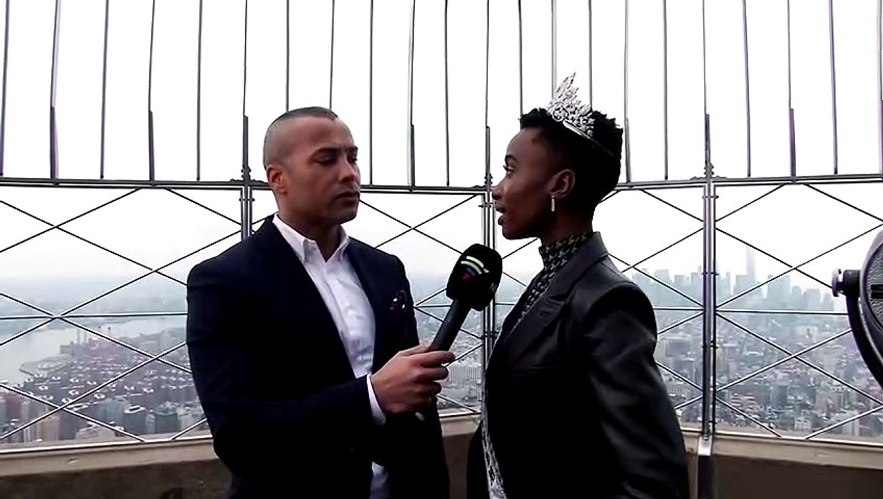 She can make it here - newly crowned Miss Universe tours Empire State Building