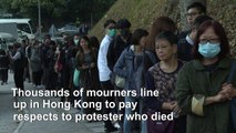Hong Kong memorial service for protester who died