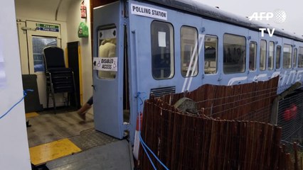 Converted railway carriage becomes unusual polling station in the UK