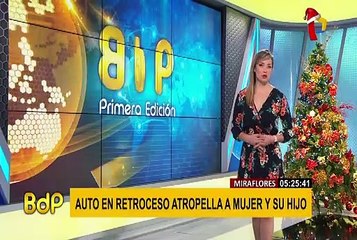 Miraflores: auto en retroceso atropella a mujer y su hijo de 6 años