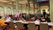 Ballot boxes arrive at the count