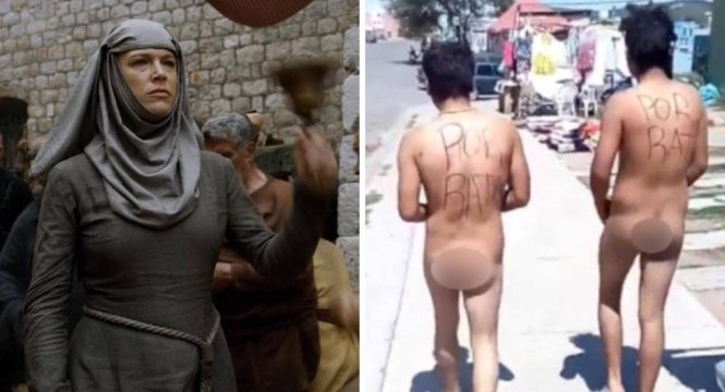 Estilo Game Of Thrones: Desnudan y hacen caminar a ladrones por la calle