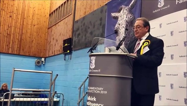 Falkirk Constituency return for Johnny McNally SNP in UK Parliamentary General Election 2019