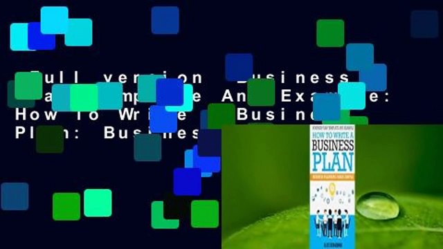 Full version Business Plan Template And Example: How To Write A Business Plan: Business Planning