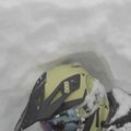 Guy Riding Snowmobile Gets Stuck in Thick Layer of Snow