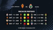 Previa partido entre Real Zaragoza y Racing Jornada 20 Segunda División