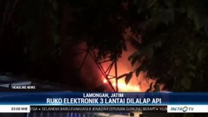 Sebuah Toko Elektronik di Lamongan Ludes Terbakar