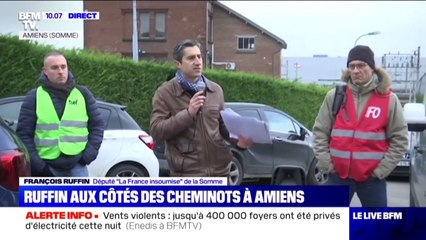 Retraites: pour Ruffin, la manifestation de mardi sera "un point de bascule"