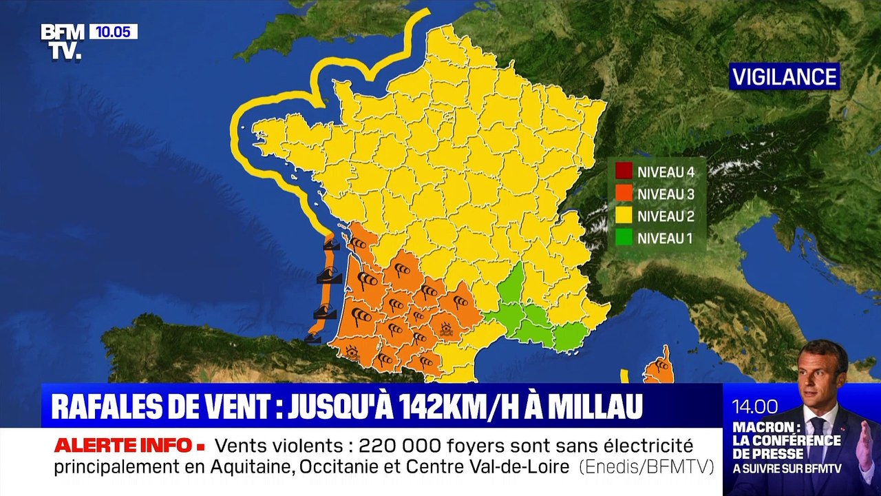 Rafales de vent: jusqu'à 142km/h à Millau (2) - 13/12