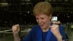 Nicola Sturgeon reacts to news that Lib Dem leader Jo Swinson lost her seat to the SNP