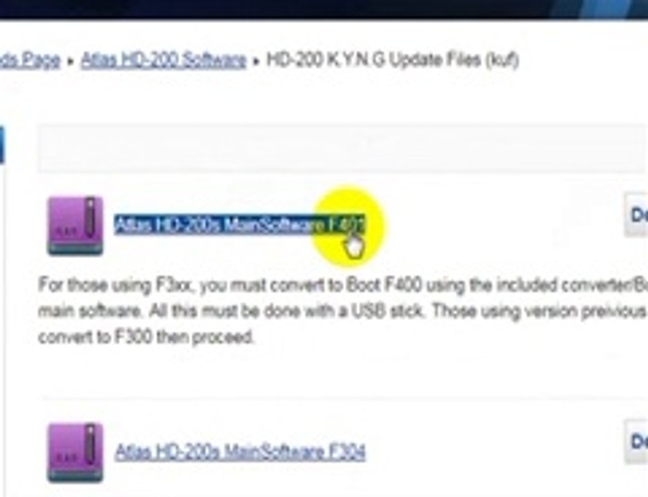 Atlas HD 200s MainSoftware F401 rectificative