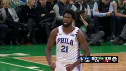 下载视频: Embiid hauls 76ers past Celtics