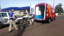 Motociclista é atendida pelo Siate ao se envolver em acidente na Rua Ponta Grossa