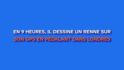 En 9 heures, il dessine un renne sur son GPS en pédalant dans Londres et sa banlieue