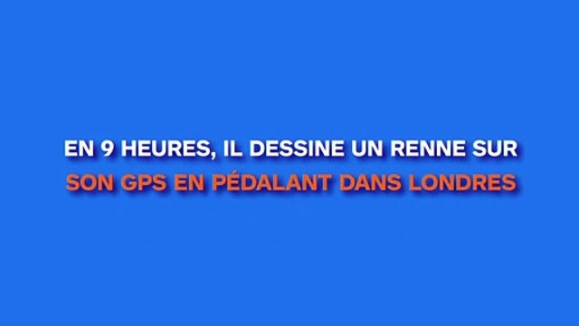 En 9 heures, il dessine un renne sur son GPS en pédalant dans Londres et sa banlieue