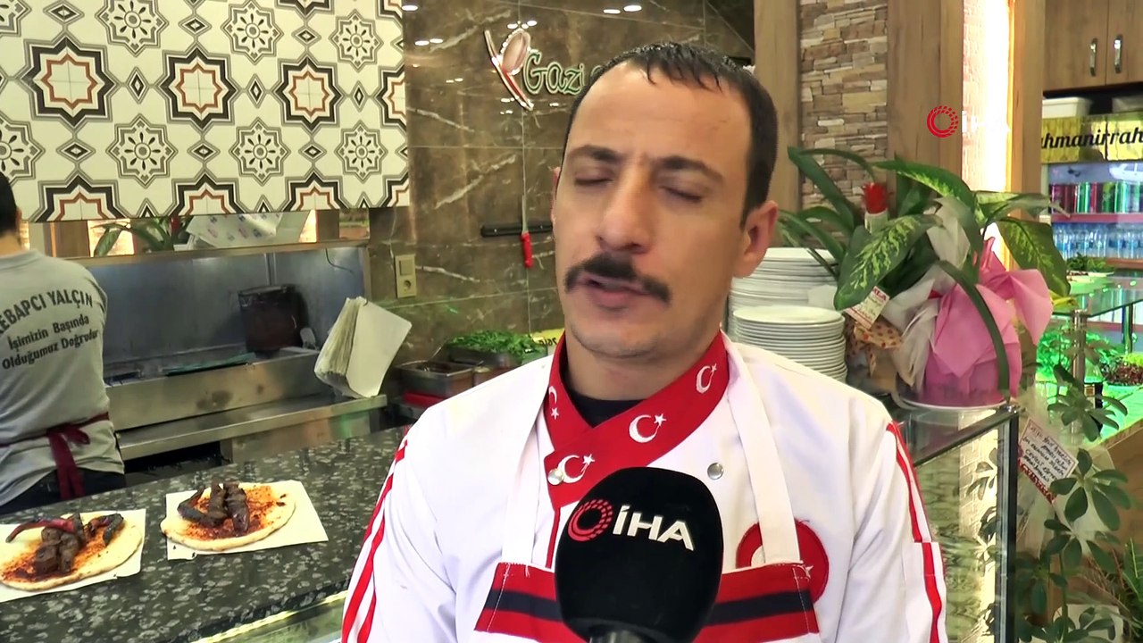 Gaziantepli kebapçı çırak bulmayınca drone’u çırak olarak kullandı