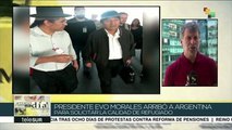 Presidente Evo Morales arriba a Argentina en calidad de refugiado