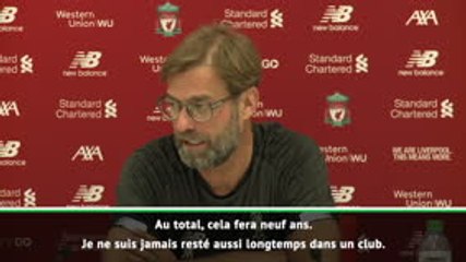 Liverpool - Klopp : "Je ne suis jamais resté aussi longtemps dans un club"