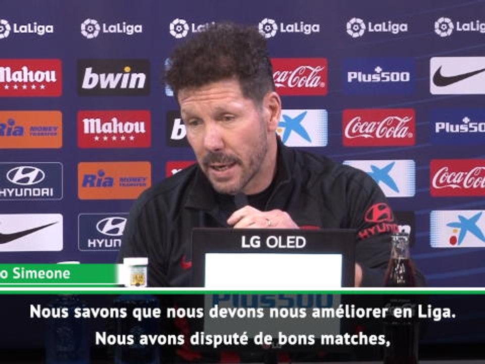 17e j. - Simeone : "Nous devons nous améliorer"
