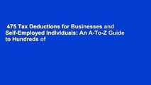 475 Tax Deductions for Businesses and Self-Employed Individuals: An A-To-Z Guide to Hundreds of