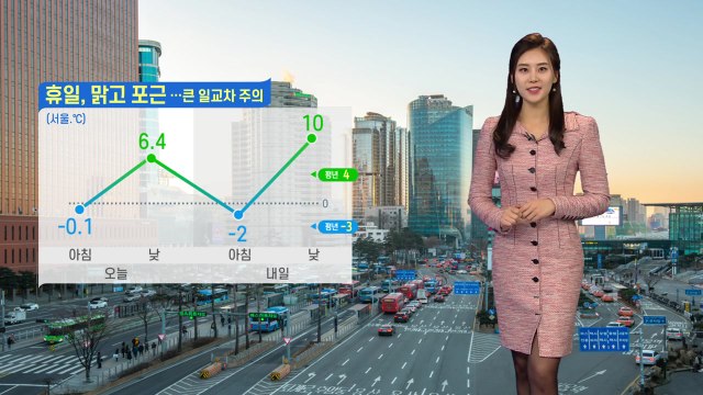 [날씨] 내일 맑고 포근한 날씨...큰 일교차 주의 / YTN