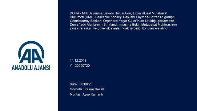 Milli Savunma Bakanı Akar, Libya Başkanlık Konseyi Başkanı Fayiz es-Serrac ile görüştü