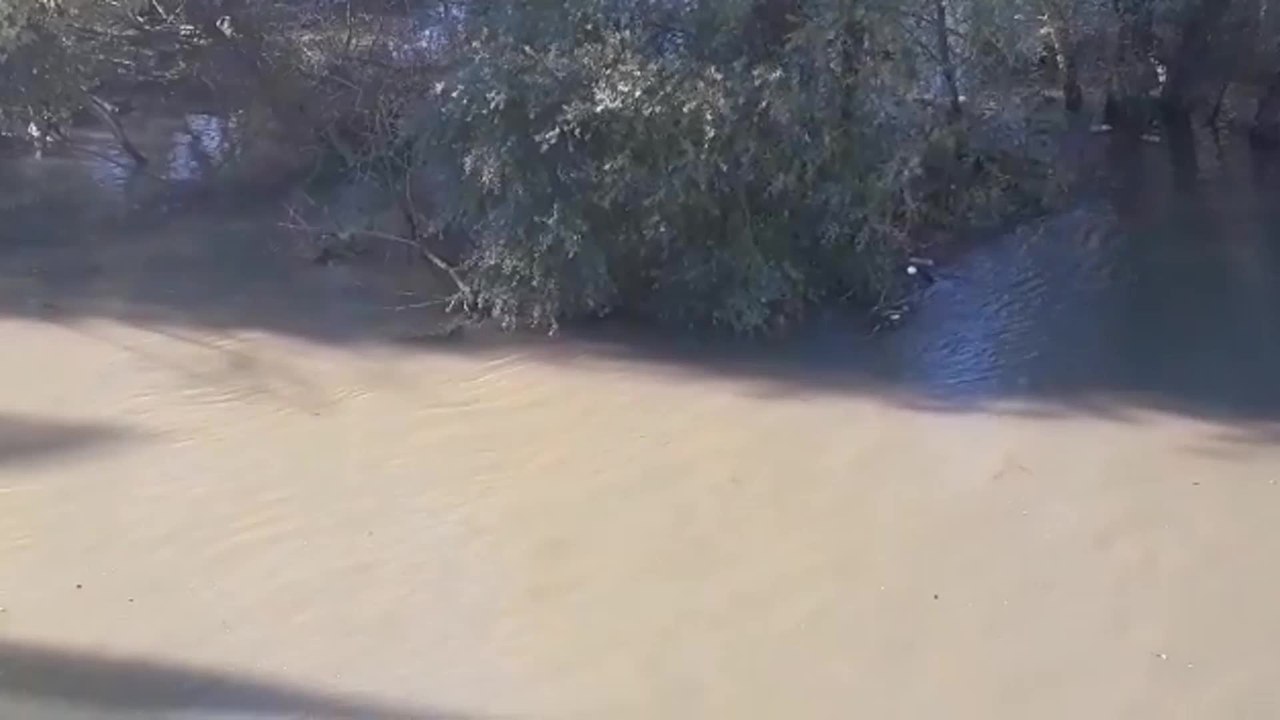 Crecida del río Ebro a su paso por Logroño