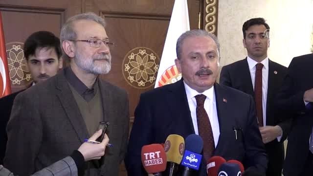 TBMM Başkanı Şentop, İran Meclis Başkanı Laricani ile basın açıklamasında bulundu