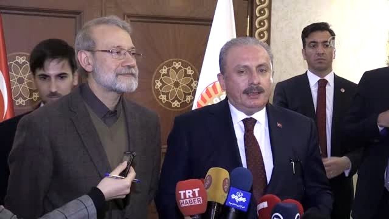 TBMM Başkanı Şentop, İran Meclis Başkanı Laricani ile basın açıklamasında bulundu