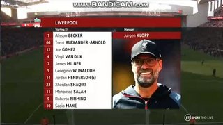 Liverpool vs Watford Starting Formation - Premier League - 14.12.2019