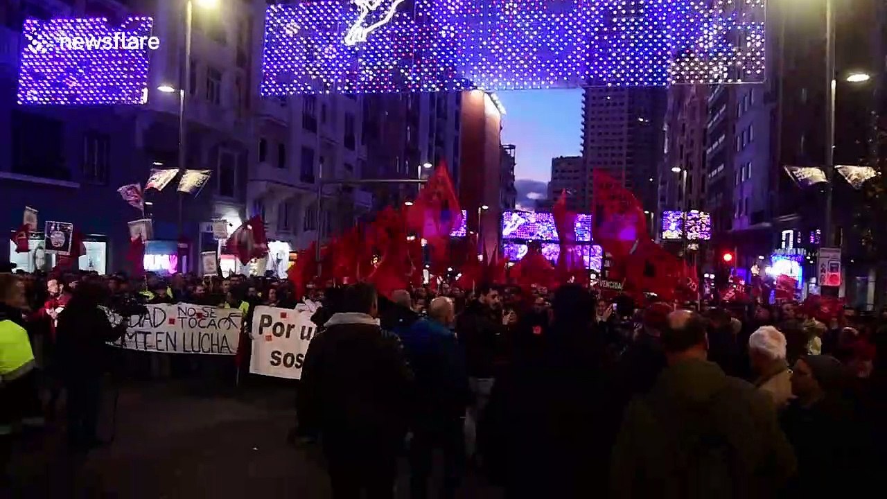Strike by public transport workers brings parts of Madrid to a standstill