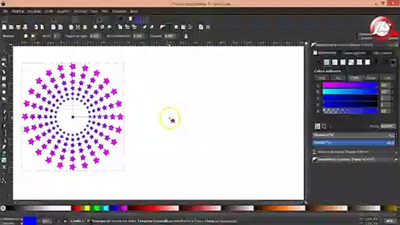 Inkscape: Clonare oggetti in circolo