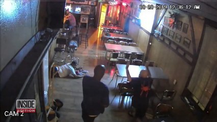 World Chillest man EVER sips beer when GUNMAN robs